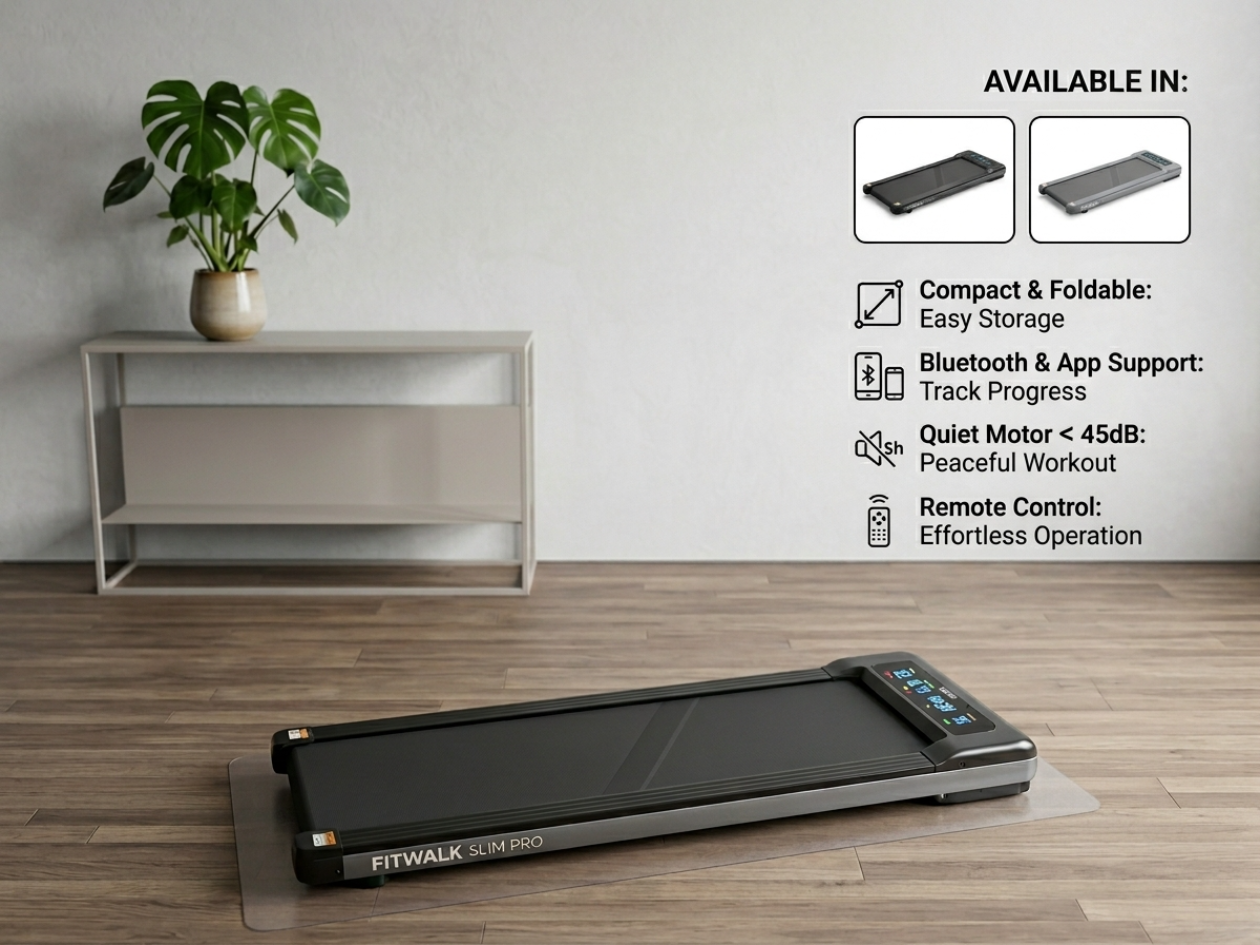Elite Ultra-Quiet Folding Treadmill: 300lb Capacity, 7.5MPH Max Speed & 4.5" Slim Design