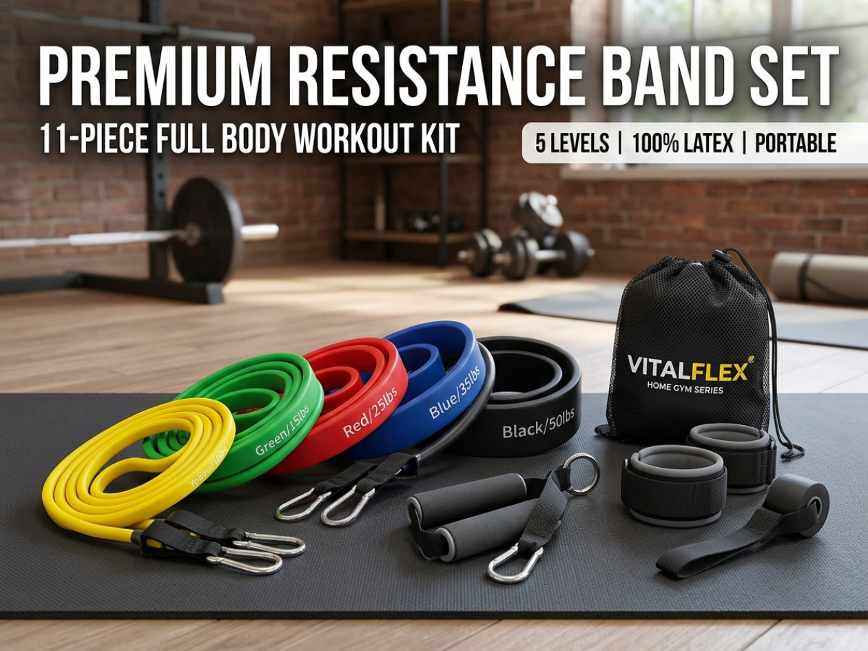 Elite Pro Resistance Band Set: Industrial-Strength Multi-Level Fitness Bands for Athletes